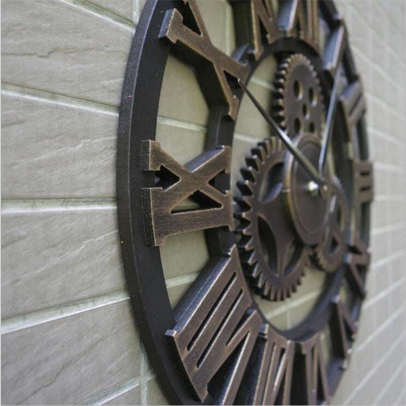 Large Retro Industrial Style Wall Clock