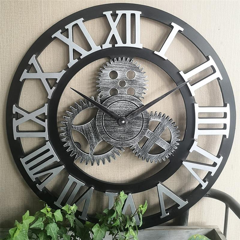 Large Retro Industrial Style Wall Clock