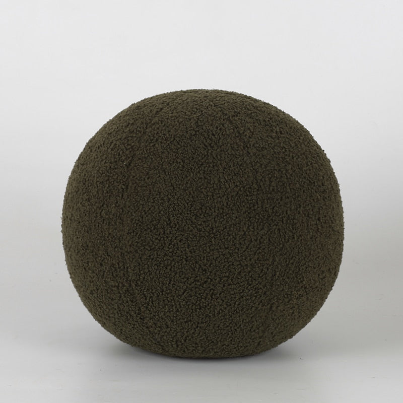 Round Wool Contemporary Couch Cushions