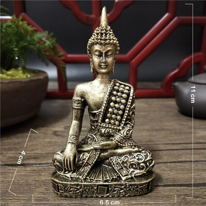 Buddhist Bronze Resin Meditation Statue