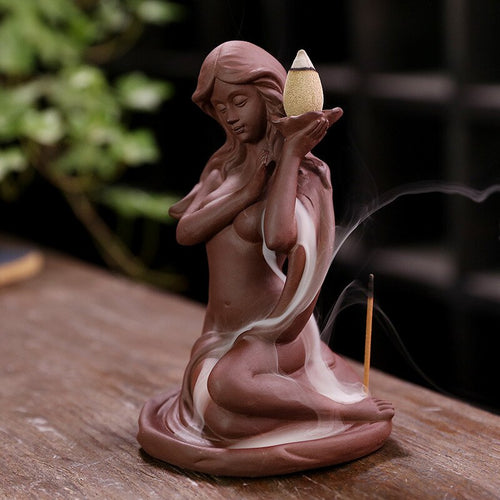 Purple Sand Mermaid Backflow Incense Burner