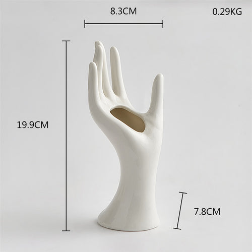 White Ceramic Hand Decorations
