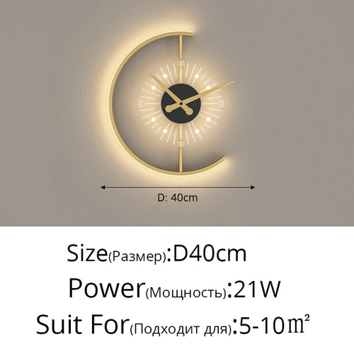 LED Clock Wall Lamp