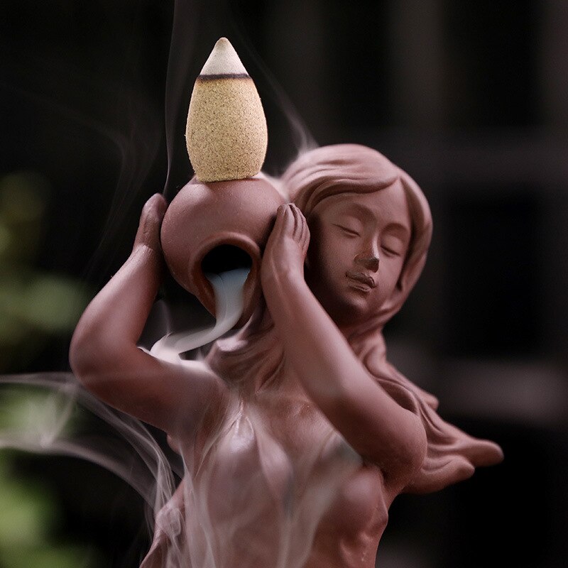 Purple Sand Mermaid Backflow Incense Burner