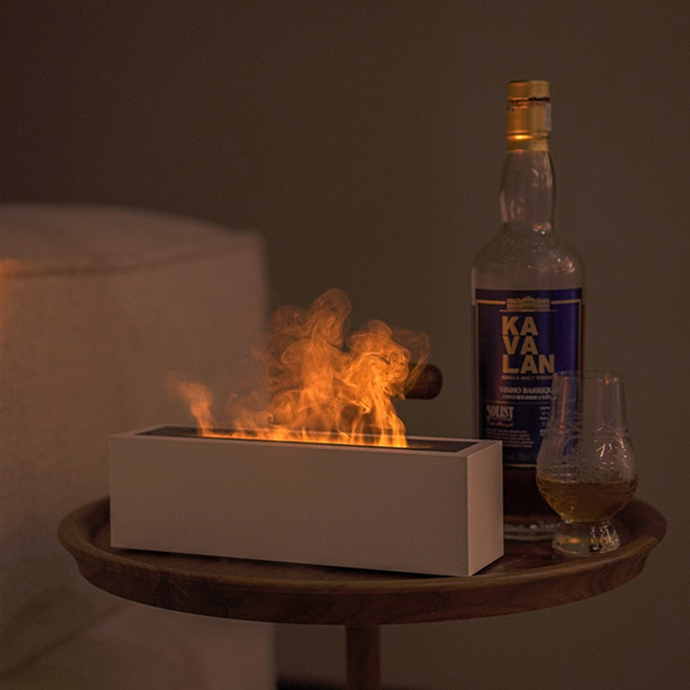 Flame Aroma Diffuser Air Humidifier Flame Lamp