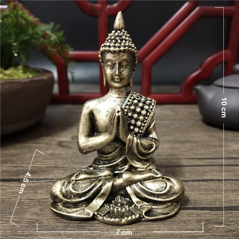 Buddhist Bronze Resin Meditation Statue