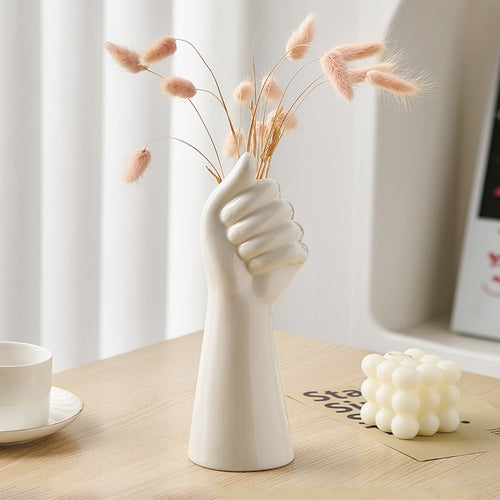 White Ceramic Hand Decorations