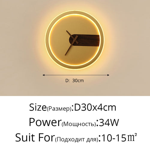 LED Clock Wall Lamp
