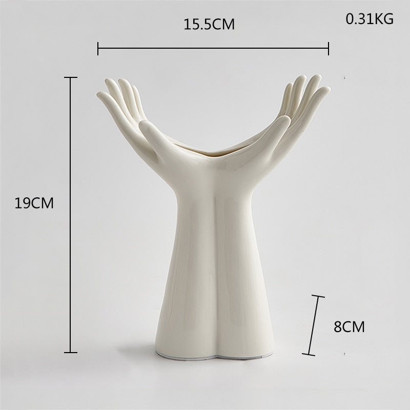 White Ceramic Hand Decorations