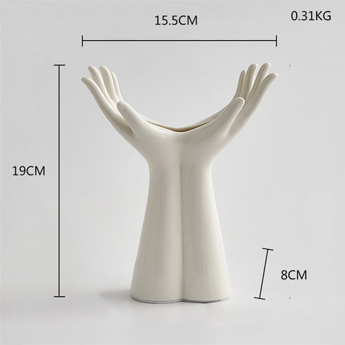 White Ceramic Hand Decorations