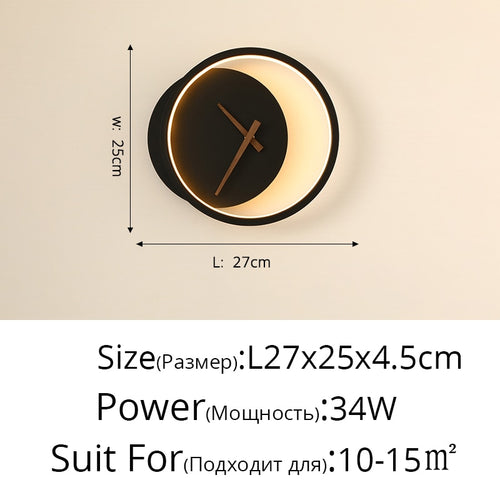 LED Clock Wall Lamp