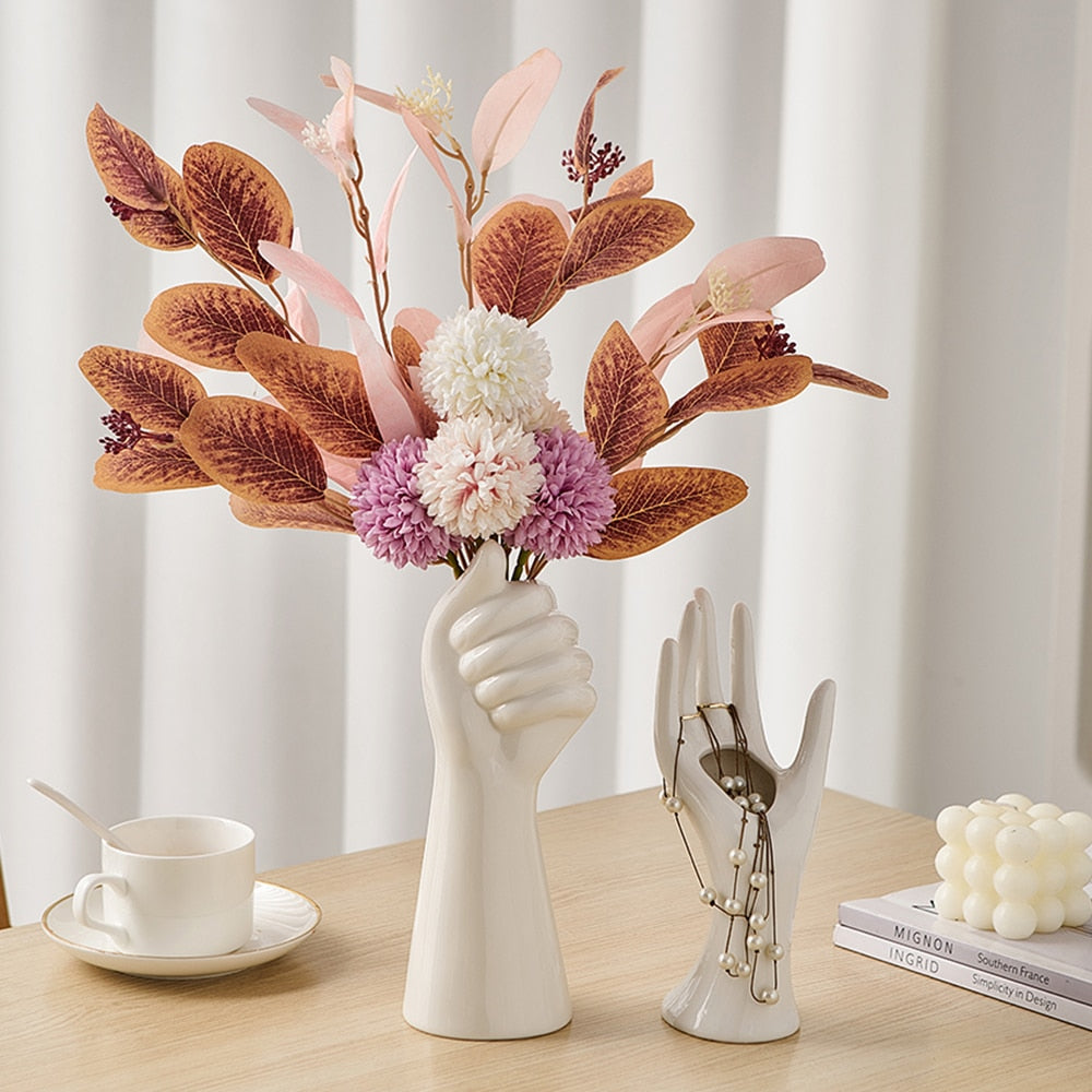 White Ceramic Hand Decorations
