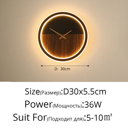LED Clock Wall Lamp