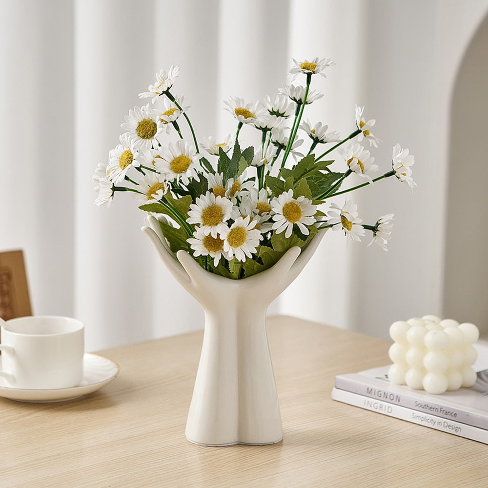 White Ceramic Hand Decorations