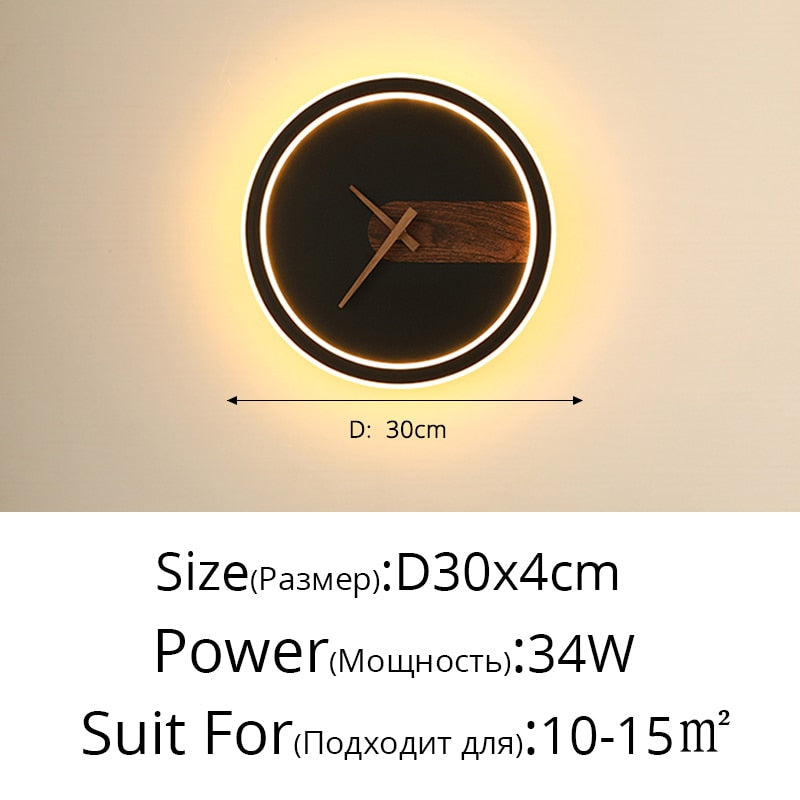 LED Clock Wall Lamp