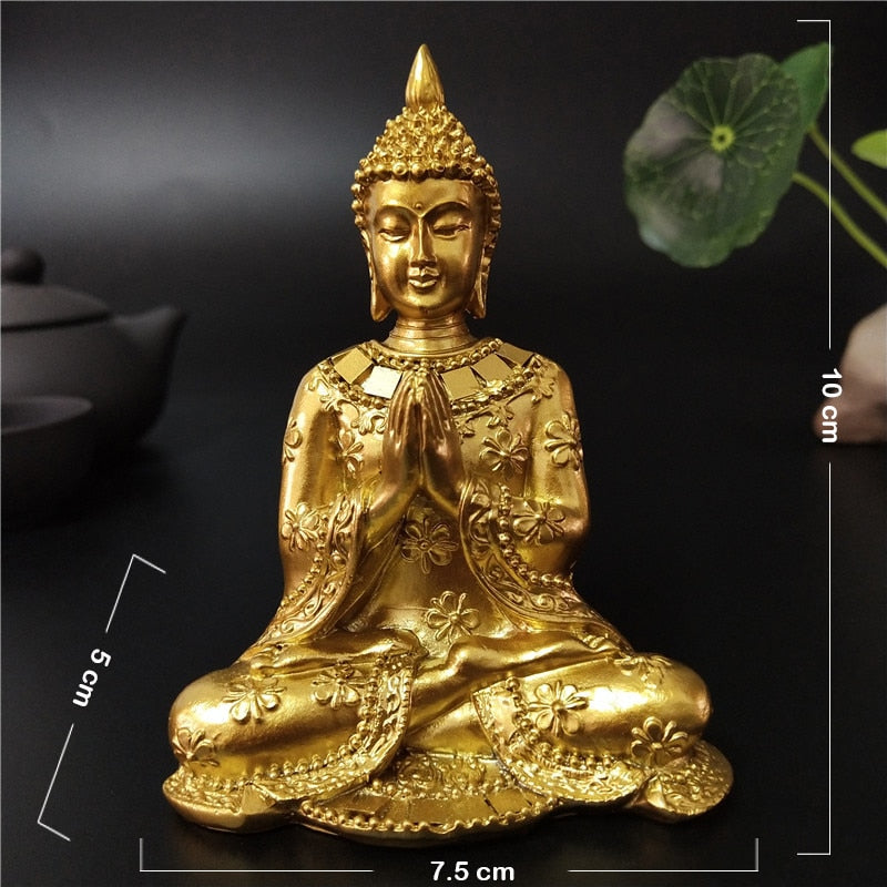 Buddhist Bronze Resin Meditation Statue