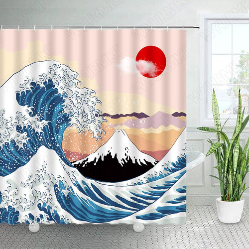 Japanese Art Design Shower Curtain