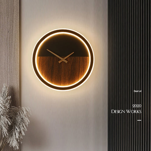 LED Clock Wall Lamp