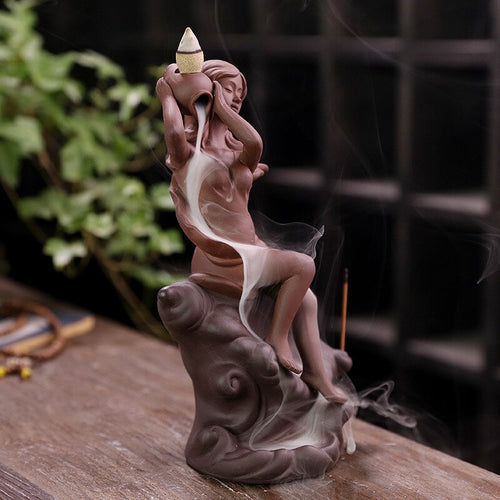 Purple Sand Mermaid Backflow Incense Burner